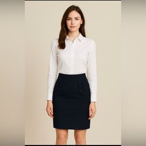 Brooks Brothers Black Pencil Skirt Wool Size 8P